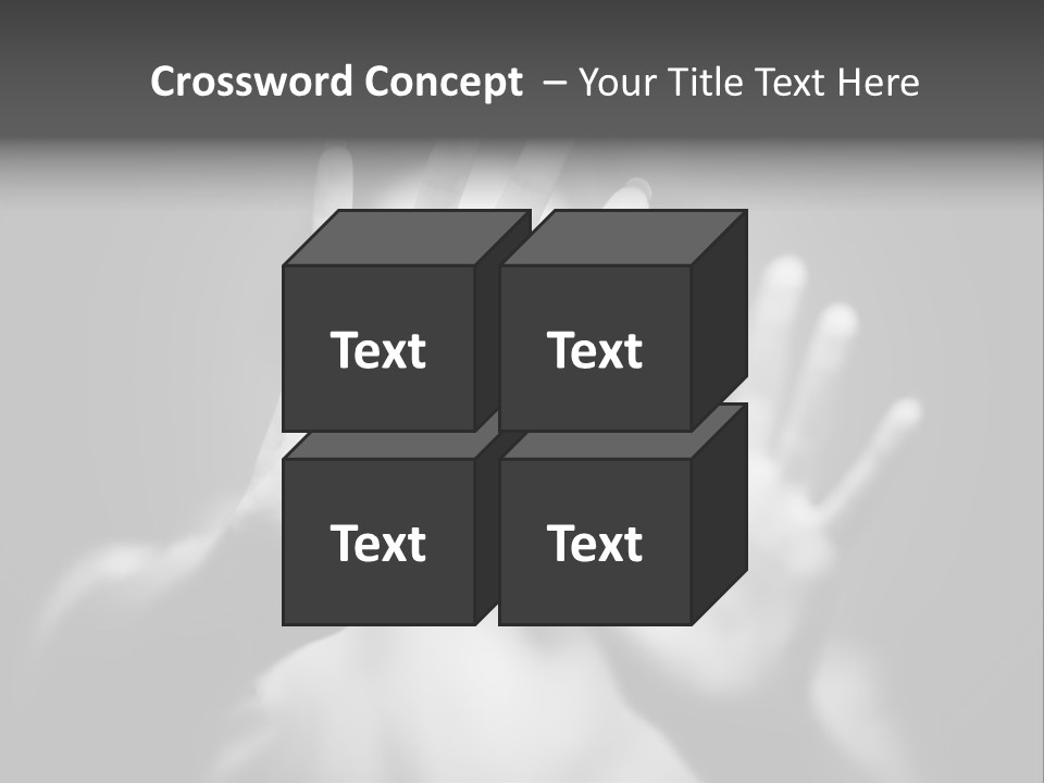 Woman Hands. Shallow Dof. Black And White Concept. PowerPoint Template