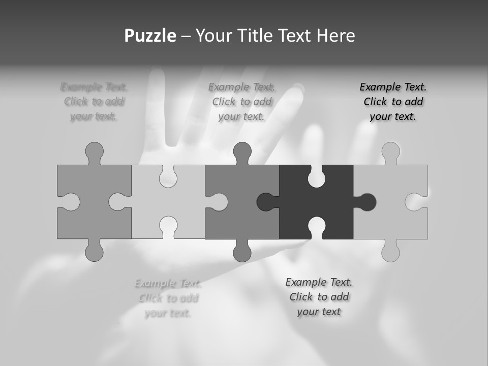 Woman Hands. Shallow Dof. Black And White Concept. PowerPoint Template