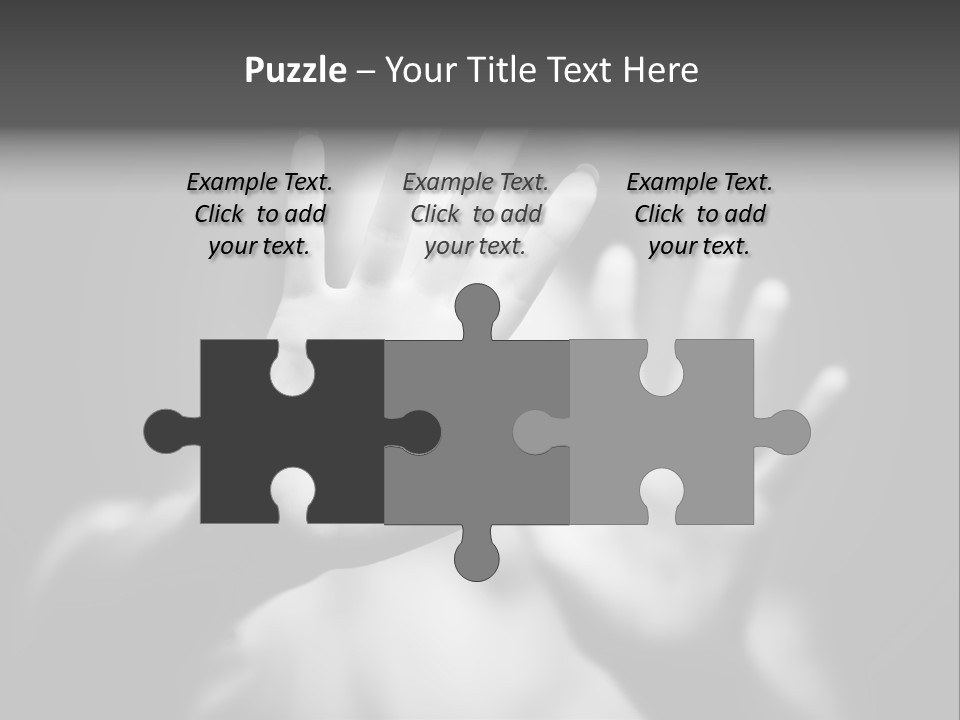 Woman Hands. Shallow Dof. Black And White Concept. PowerPoint Template