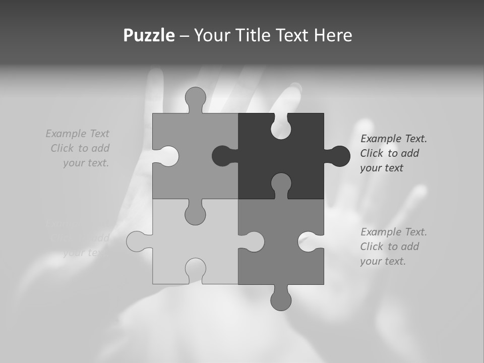 Woman Hands. Shallow Dof. Black And White Concept. PowerPoint Template