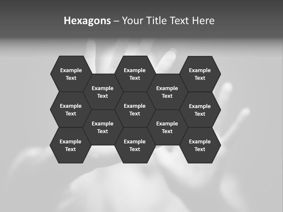 Woman Hands. Shallow Dof. Black And White Concept. PowerPoint Template