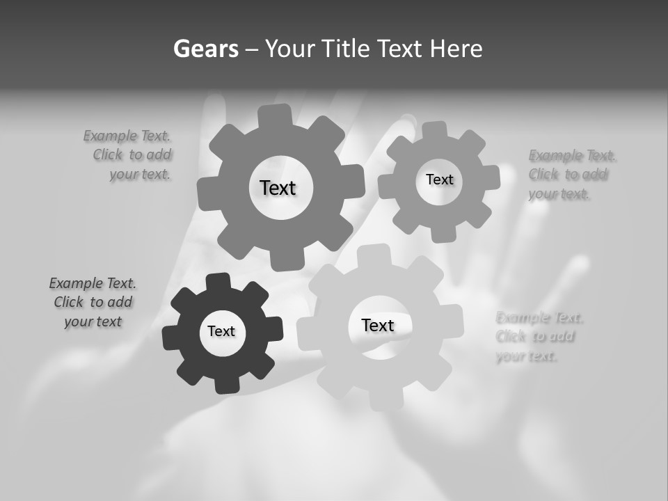 Woman Hands. Shallow Dof. Black And White Concept. PowerPoint Template