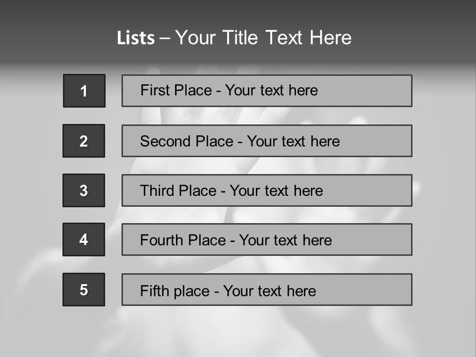 Woman Hands. Shallow Dof. Black And White Concept. PowerPoint Template