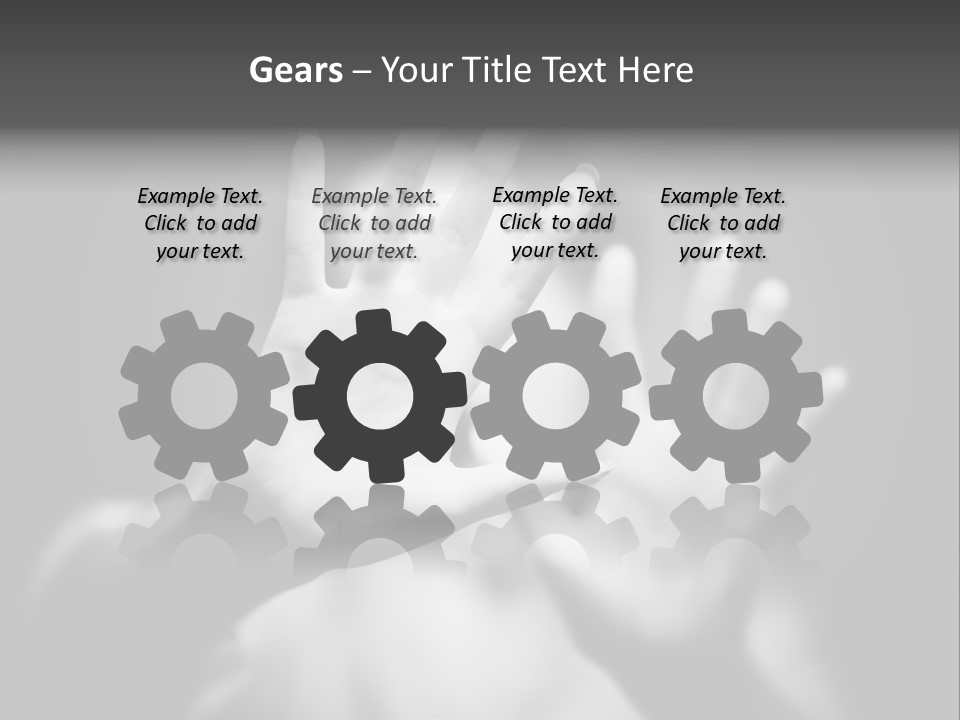 Woman Hands. Shallow Dof. Black And White Concept. PowerPoint Template