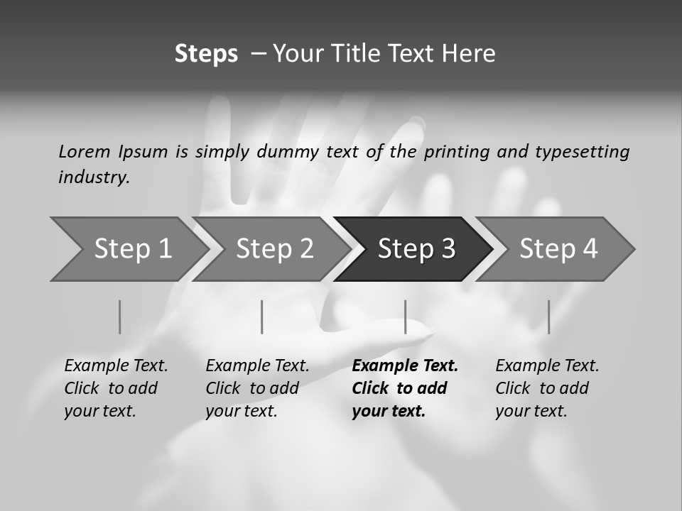 Woman Hands. Shallow Dof. Black And White Concept. PowerPoint Template