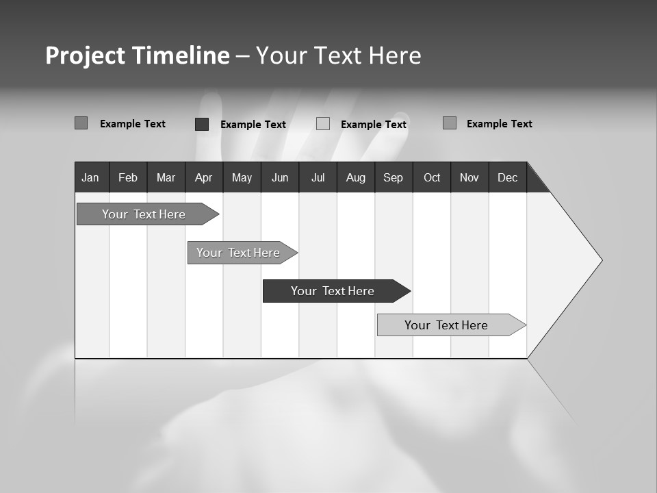 Woman Hands. Shallow Dof. Black And White Concept. PowerPoint Template