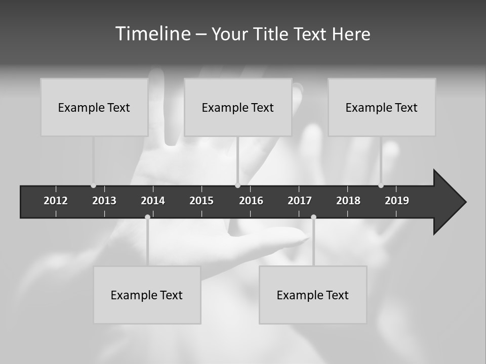 Woman Hands. Shallow Dof. Black And White Concept. PowerPoint Template