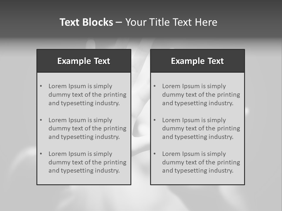 Woman Hands. Shallow Dof. Black And White Concept. PowerPoint Template