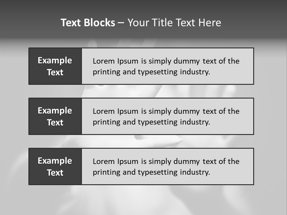 Woman Hands. Shallow Dof. Black And White Concept. PowerPoint Template