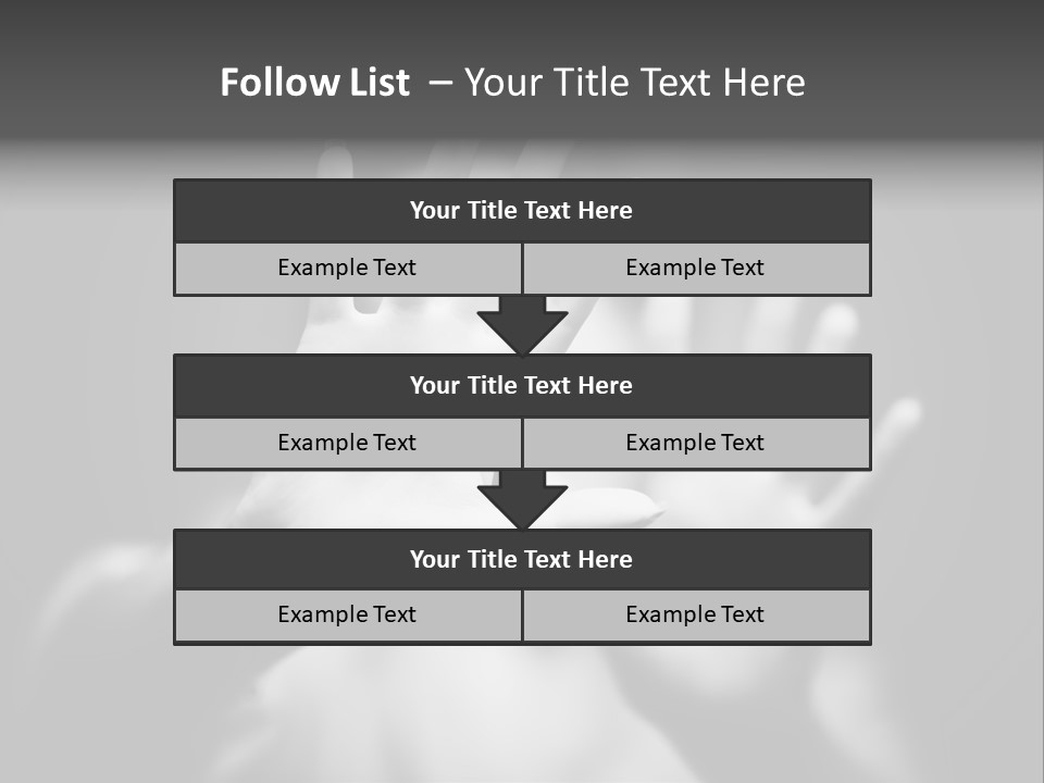 Woman Hands. Shallow Dof. Black And White Concept. PowerPoint Template