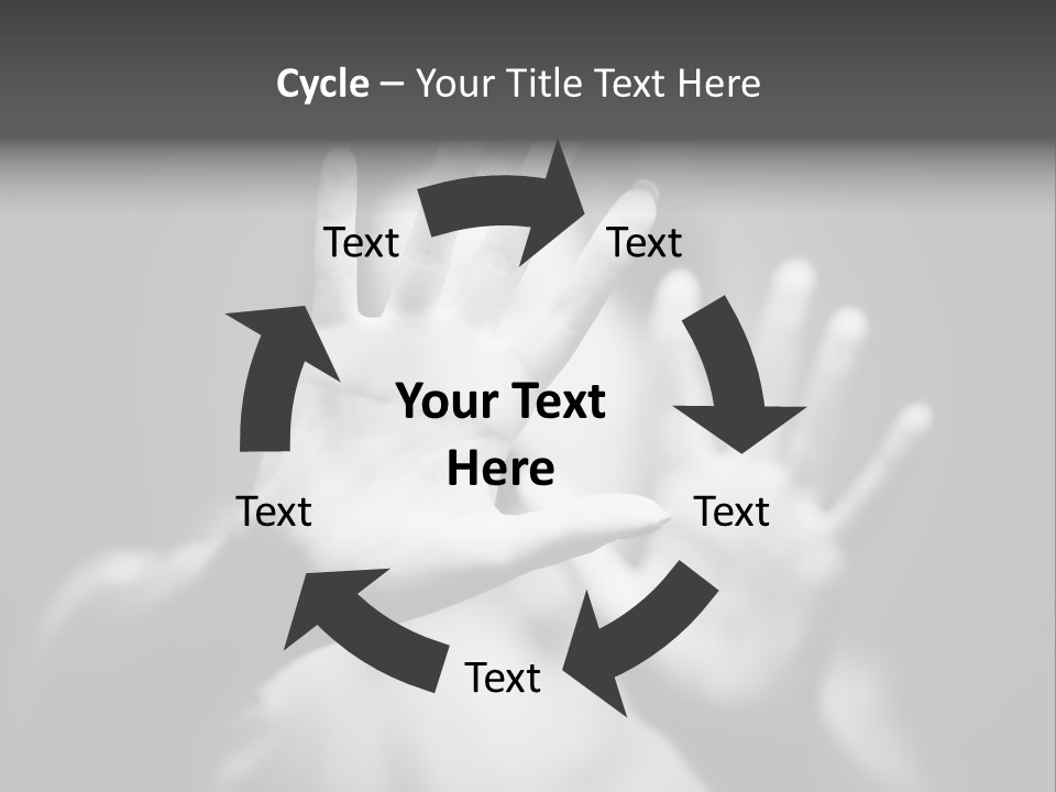 Woman Hands. Shallow Dof. Black And White Concept. PowerPoint Template