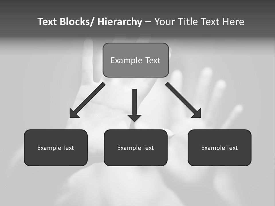 Woman Hands. Shallow Dof. Black And White Concept. PowerPoint Template