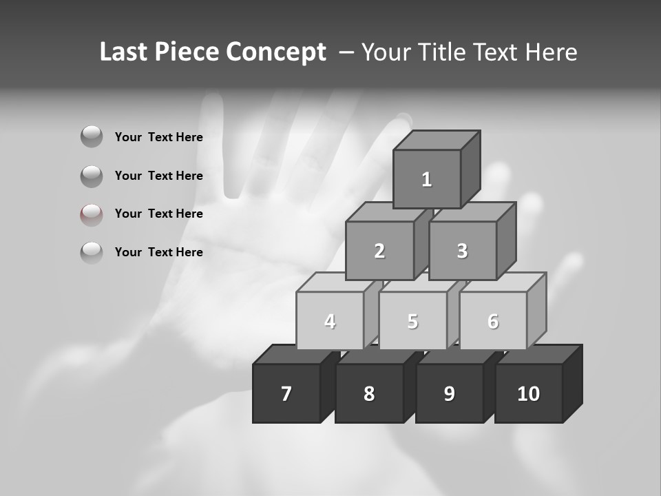 Woman Hands. Shallow Dof. Black And White Concept. PowerPoint Template