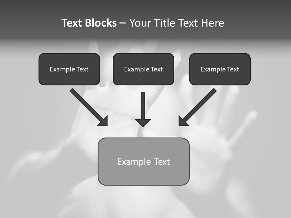 Woman Hands. Shallow Dof. Black And White Concept. PowerPoint Template