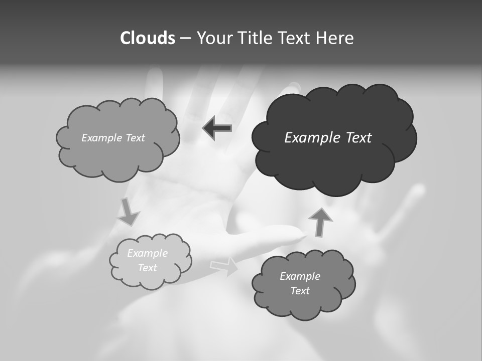 Woman Hands. Shallow Dof. Black And White Concept. PowerPoint Template