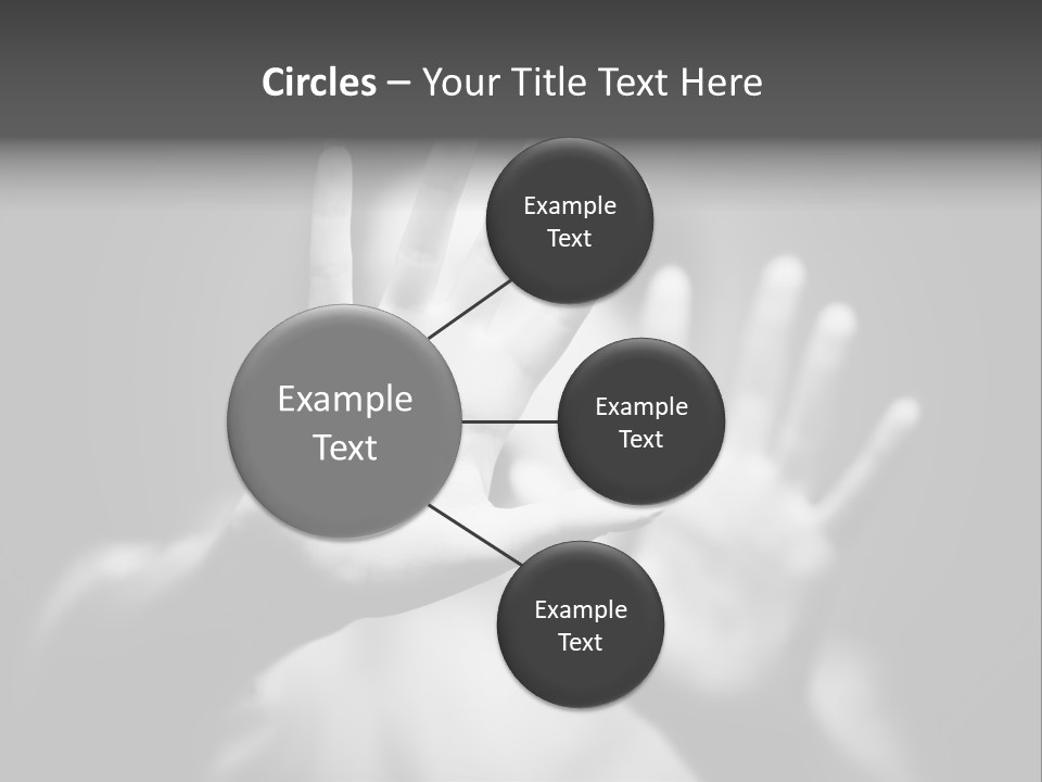 Woman Hands. Shallow Dof. Black And White Concept. PowerPoint Template