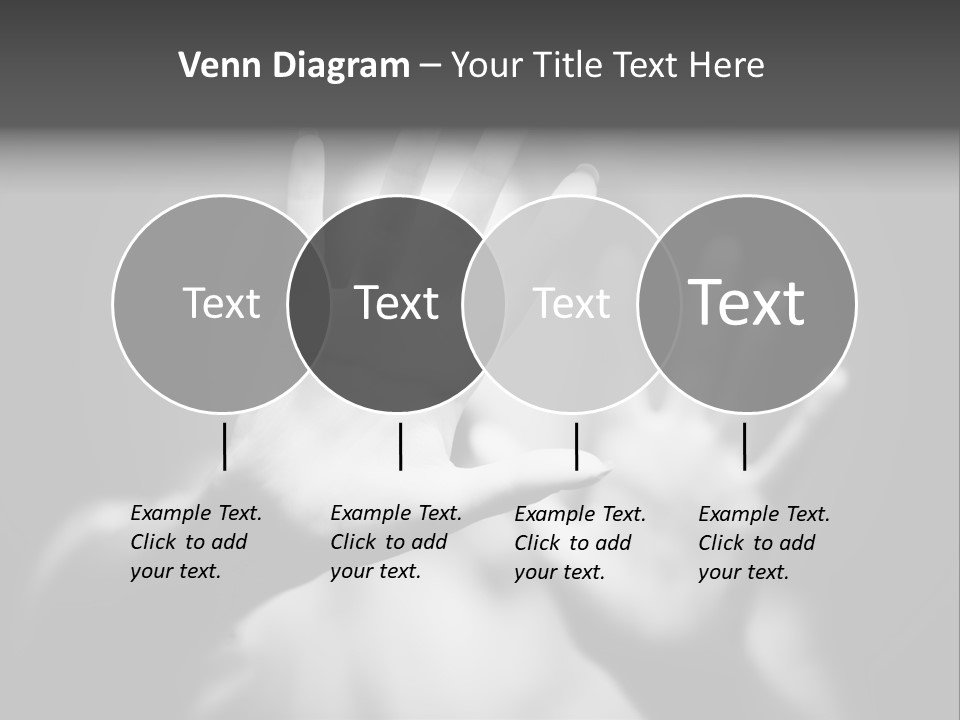 Woman Hands. Shallow Dof. Black And White Concept. PowerPoint Template