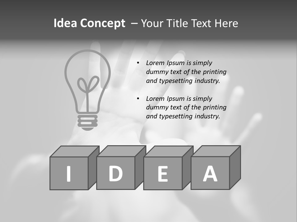 Woman Hands. Shallow Dof. Black And White Concept. PowerPoint Template