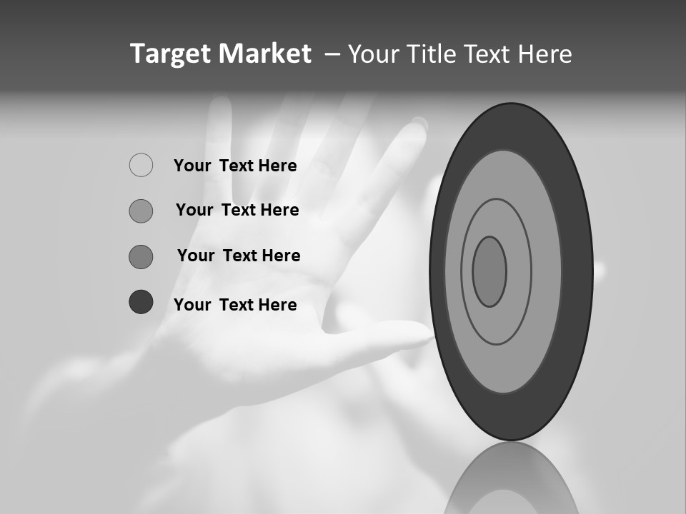 Woman Hands. Shallow Dof. Black And White Concept. PowerPoint Template