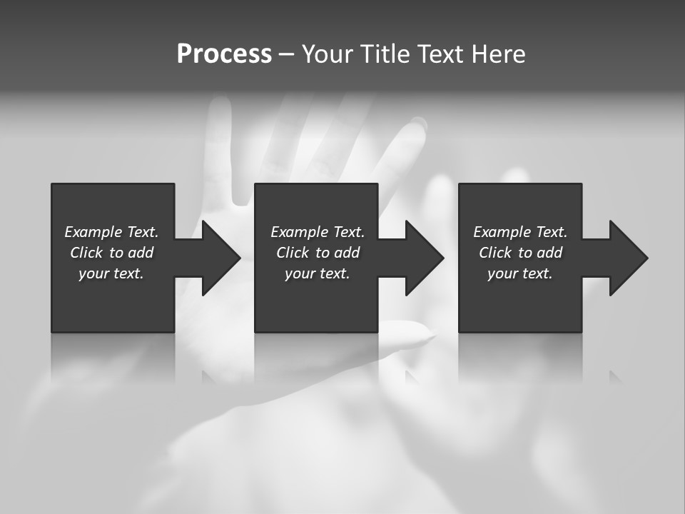 Woman Hands. Shallow Dof. Black And White Concept. PowerPoint Template