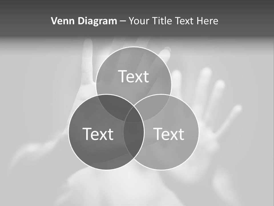 Woman Hands. Shallow Dof. Black And White Concept. PowerPoint Template