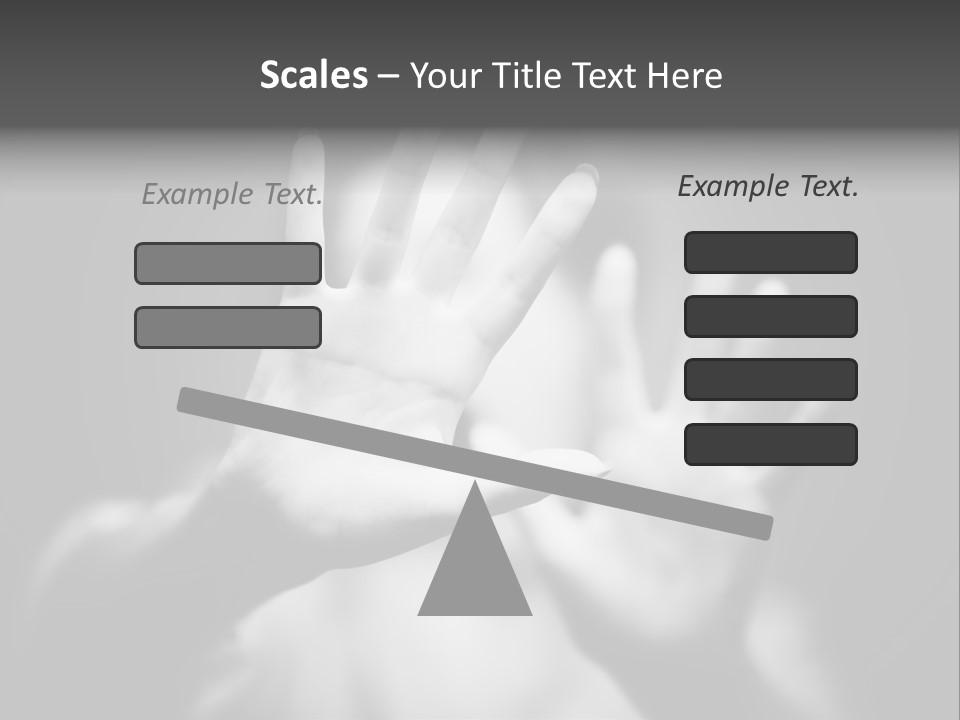 Woman Hands. Shallow Dof. Black And White Concept. PowerPoint Template