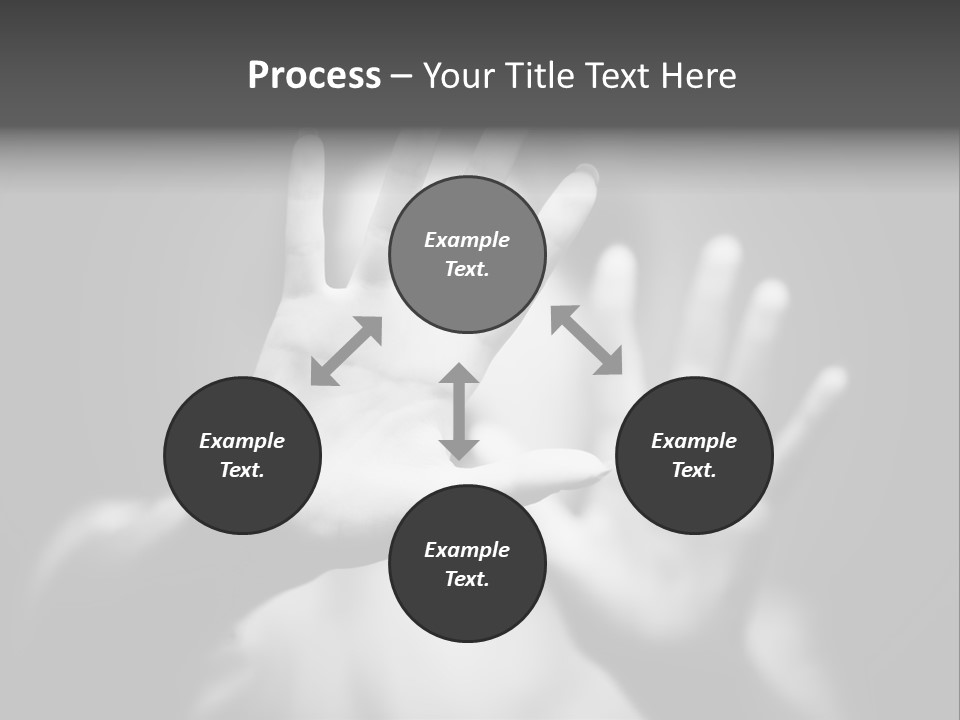 Woman Hands. Shallow Dof. Black And White Concept. PowerPoint Template