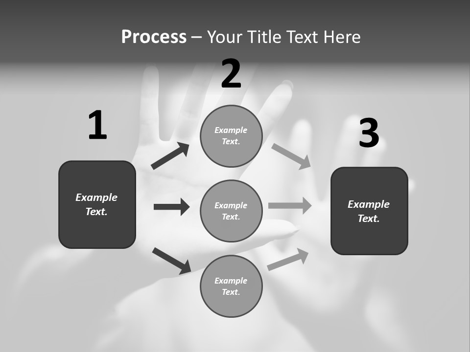 Woman Hands. Shallow Dof. Black And White Concept. PowerPoint Template