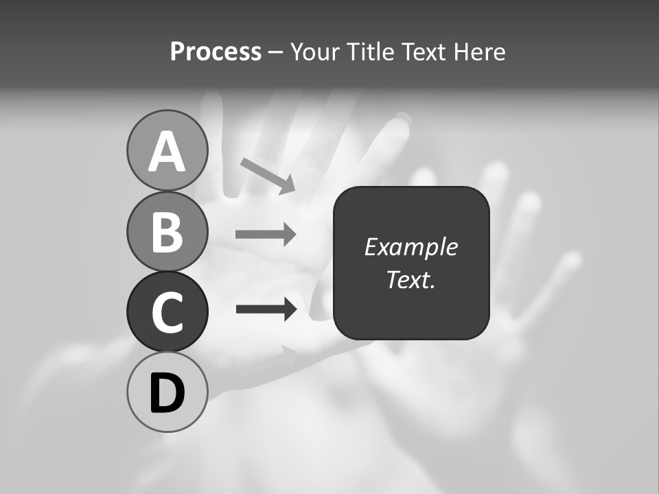 Woman Hands. Shallow Dof. Black And White Concept. PowerPoint Template