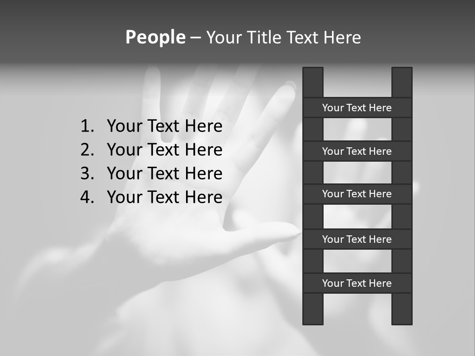 Woman Hands. Shallow Dof. Black And White Concept. PowerPoint Template