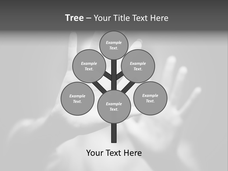 Woman Hands. Shallow Dof. Black And White Concept. PowerPoint Template