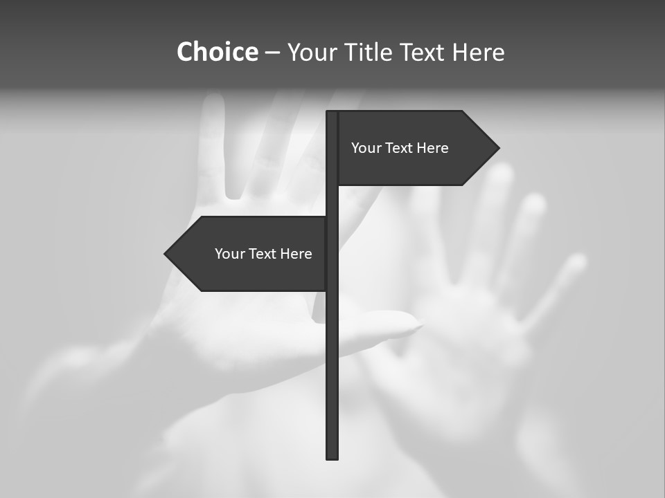 Woman Hands. Shallow Dof. Black And White Concept. PowerPoint Template