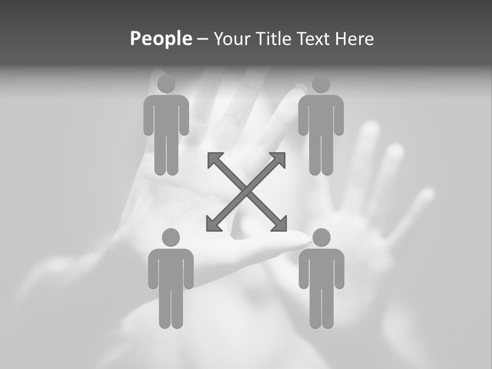 Woman Hands. Shallow Dof. Black And White Concept. PowerPoint Template