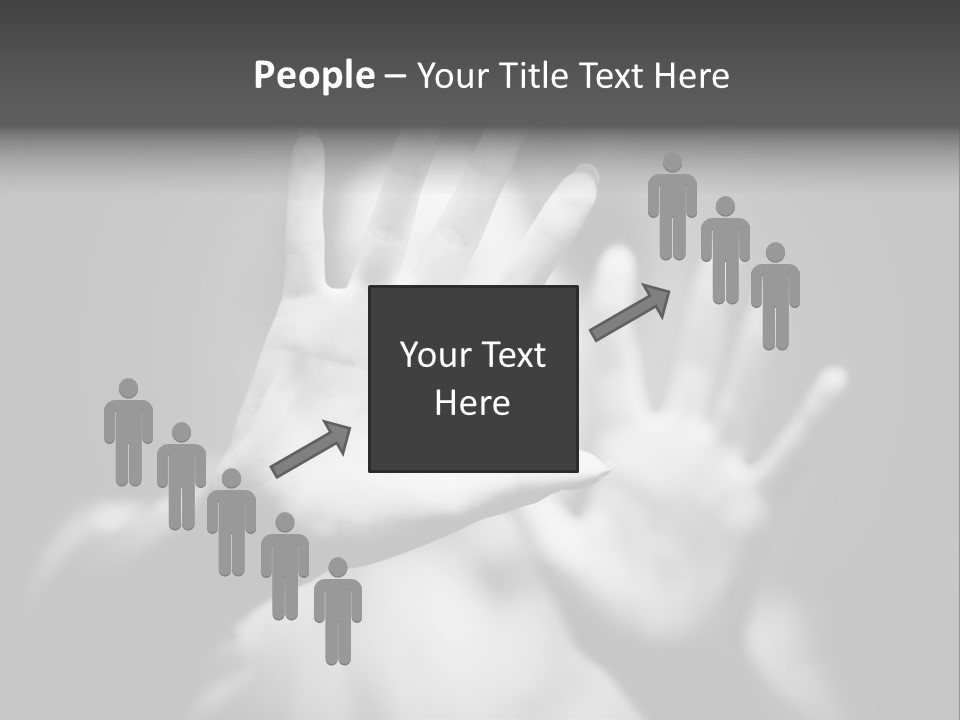 Woman Hands. Shallow Dof. Black And White Concept. PowerPoint Template