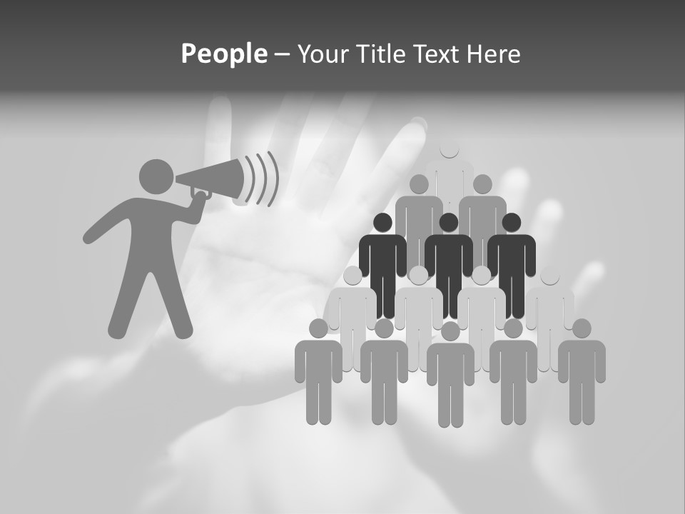 Woman Hands. Shallow Dof. Black And White Concept. PowerPoint Template