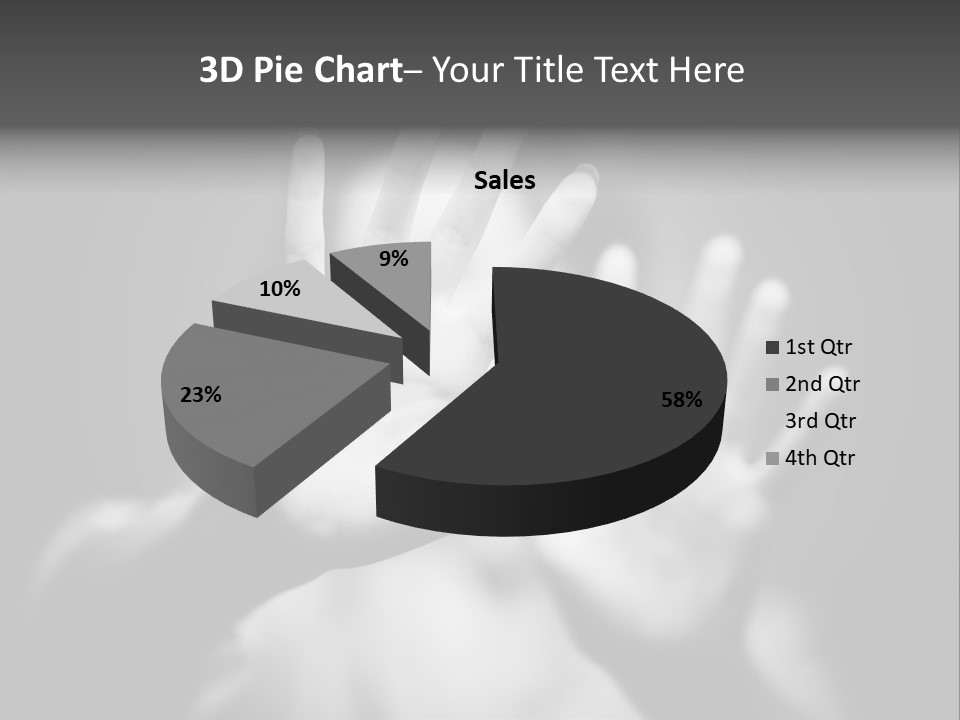 Woman Hands. Shallow Dof. Black And White Concept. PowerPoint Template