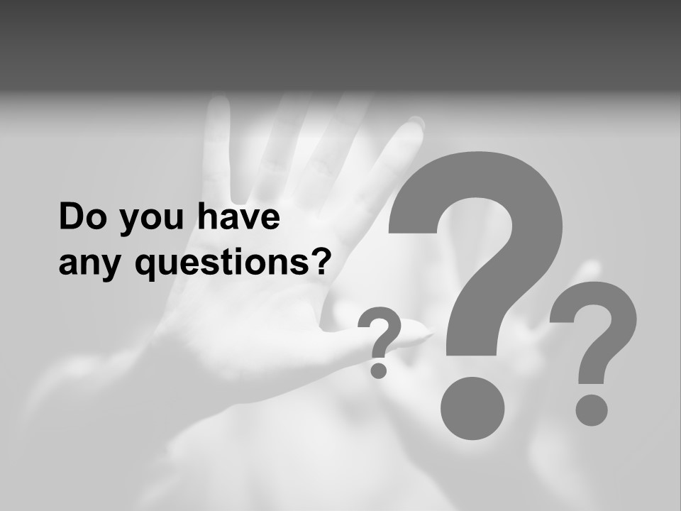 Woman Hands. Shallow Dof. Black And White Concept. PowerPoint Template