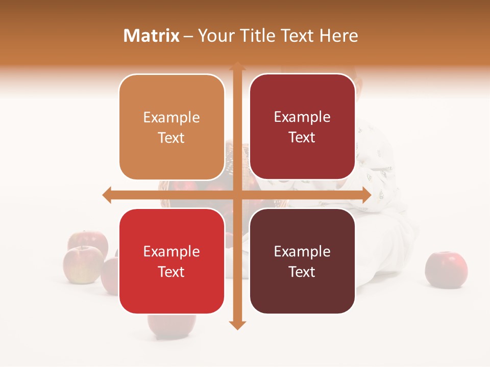 Little Baby With Apples On A White Background PowerPoint Template