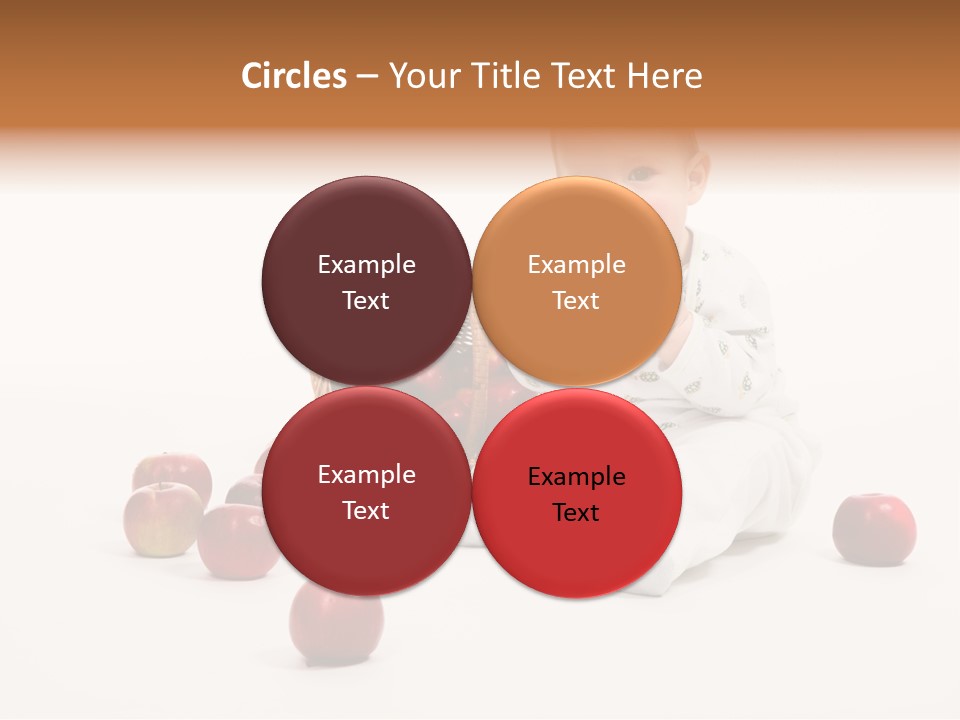 Little Baby With Apples On A White Background PowerPoint Template