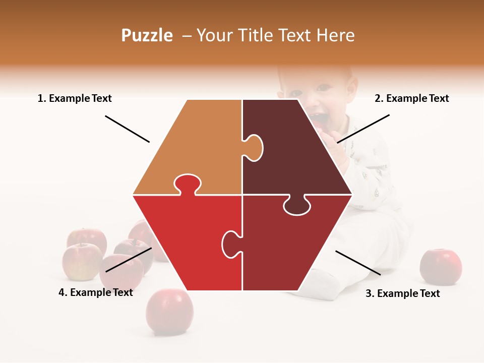 Little Baby With Apples On A White Background PowerPoint Template