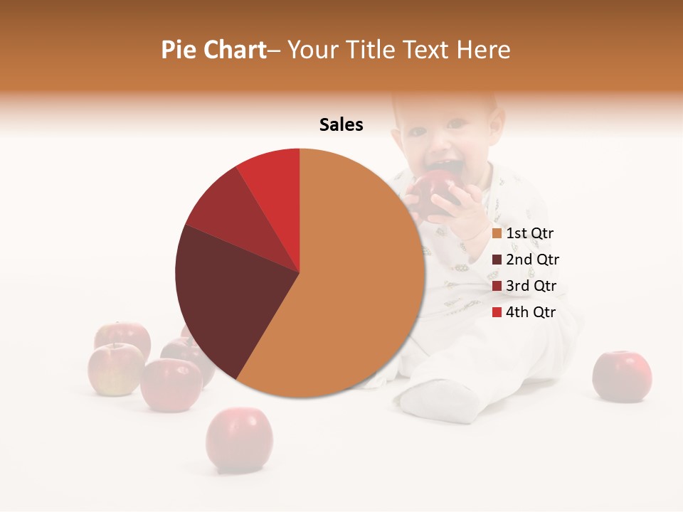 Little Baby With Apples On A White Background PowerPoint Template