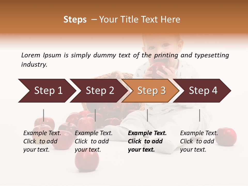 Little Baby With Apples On A White Background PowerPoint Template