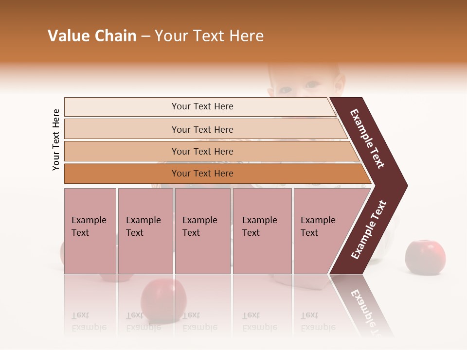 Little Baby With Apples On A White Background PowerPoint Template