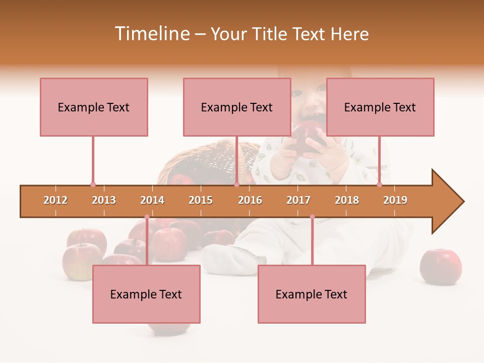 Little Baby With Apples On A White Background PowerPoint Template