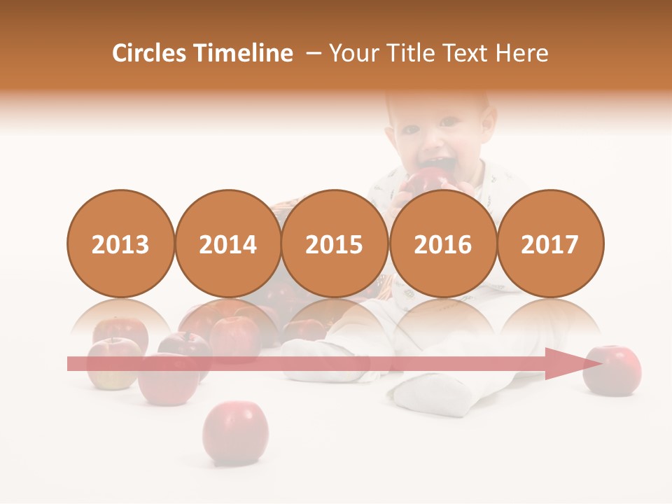 Little Baby With Apples On A White Background PowerPoint Template