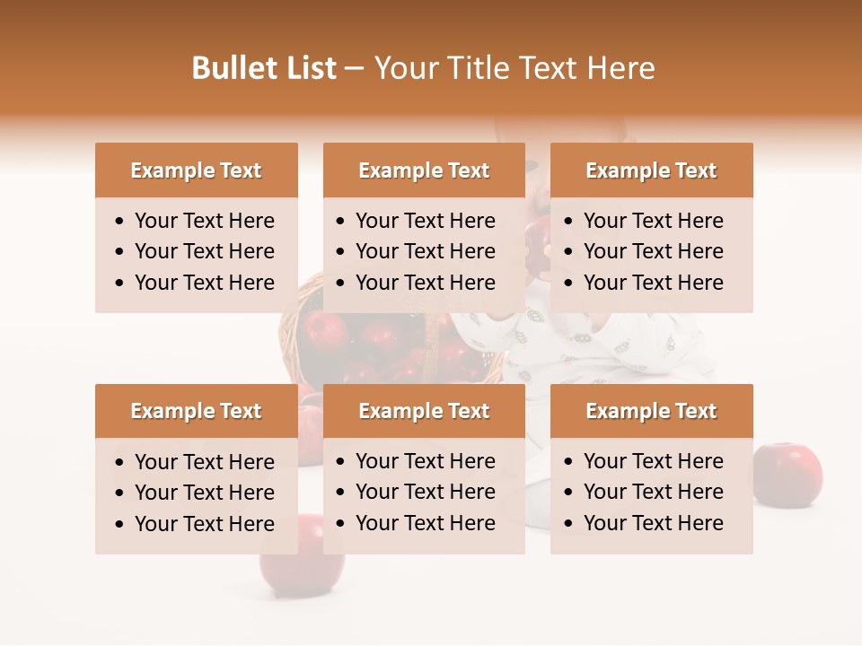 Little Baby With Apples On A White Background PowerPoint Template