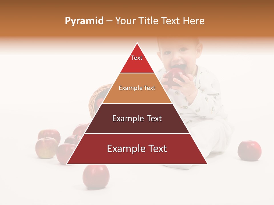 Little Baby With Apples On A White Background PowerPoint Template