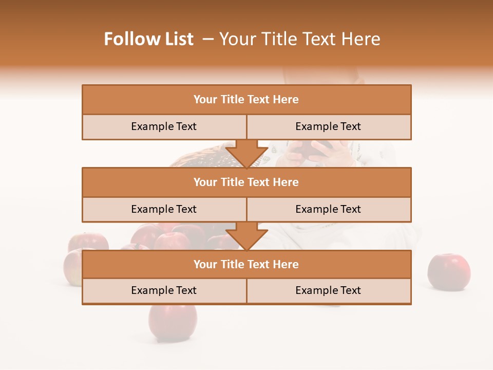 Little Baby With Apples On A White Background PowerPoint Template