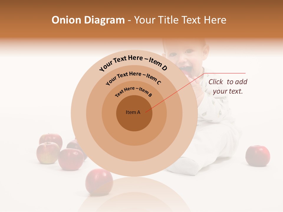 Little Baby With Apples On A White Background PowerPoint Template