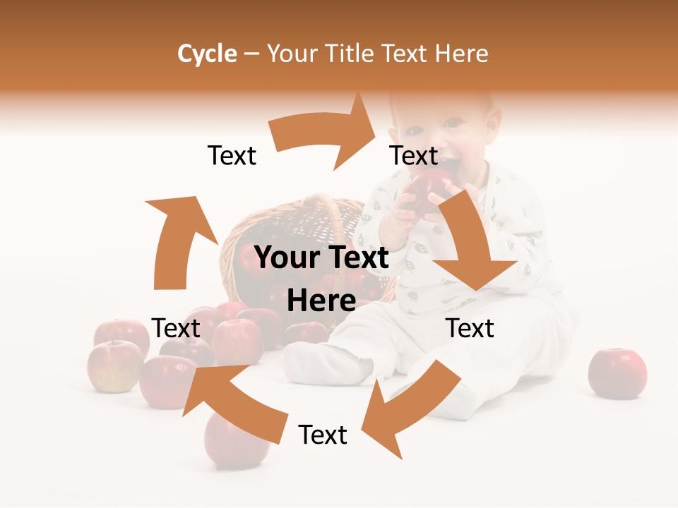 Little Baby With Apples On A White Background PowerPoint Template